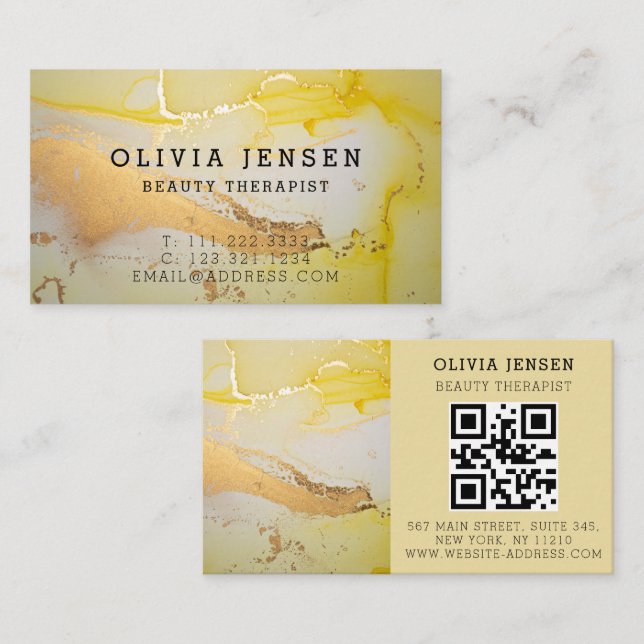 Luxury Gold Sparkling Glitter Glamourous Marble Business Card (Front/Back)