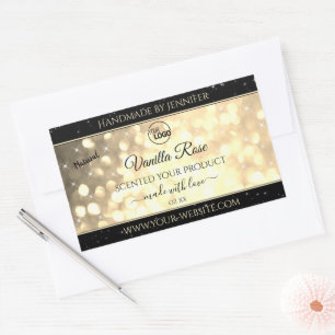 Luxury Gold Sparkling Glitter Logo Product Labels
