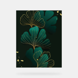 Luxury gold tropical leaves acrylic sign