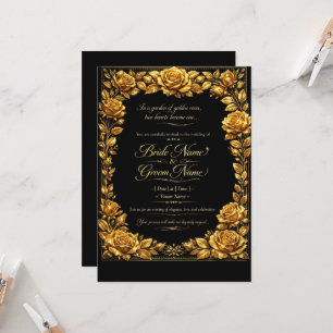 Luxury Gold Wedding Invitation Elegant Black & G