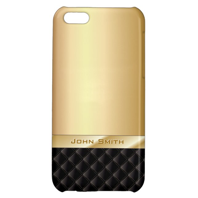 Luxury Gold with Custom Name iPhone 5C Case (Back)