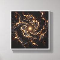 Luxury Golden Cosmic Vortex - Abstract Deep Space 