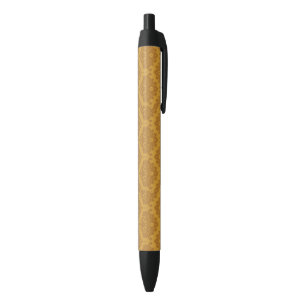 Luxury Golden Damask Black Ink Pen