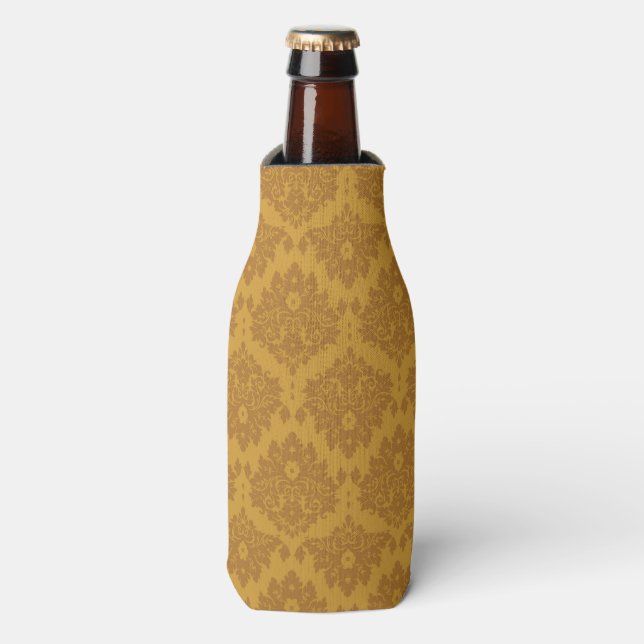 Luxury Golden Damask Bottle Cooler (Bottle Front)