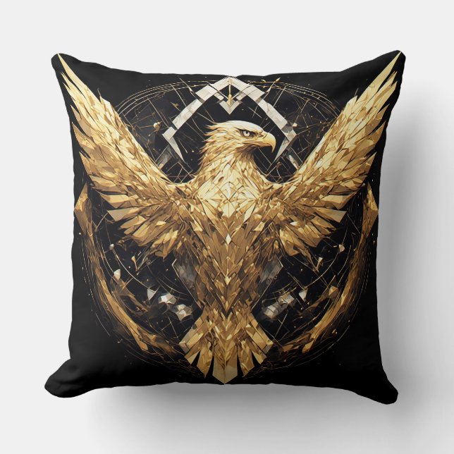 Luxury Golden Eagle Elegant Home Decor Cushion (Front)