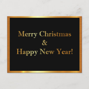 Luxury golden edge Merry Christmas card