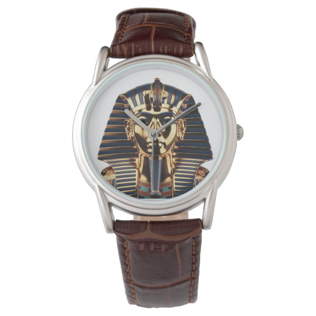 Luxury Golden Egyptian Mask Artwork Watch (Front)