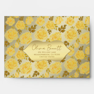 Luxury Golden Floral Envelope