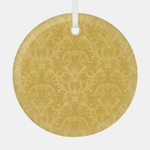 Luxury Golden Floral: Seamless Wallpaper Glass Tree Decoration