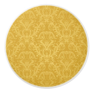 Luxury Golden Floral Wallpaper Ceramic Knob