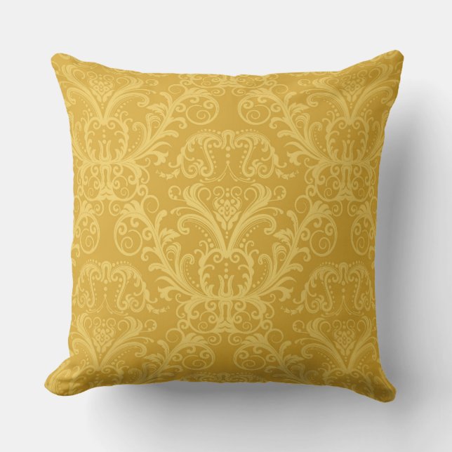 Luxury Golden Floral Wallpaper Cushion (Front)