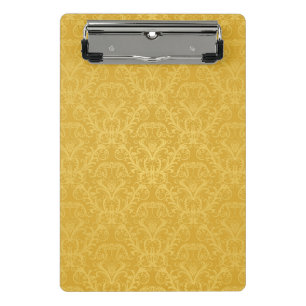 Luxury Golden Floral Wallpaper Mini Clipboard