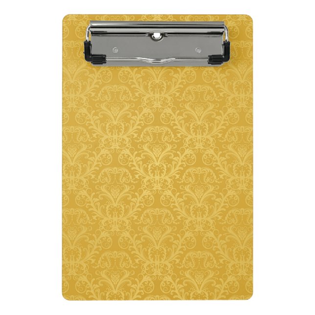 Luxury Golden Floral Wallpaper Mini Clipboard (Front)