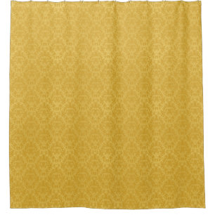 Luxury Golden Floral Wallpaper Shower Curtain
