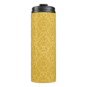Luxury Golden Floral Wallpaper Thermal Tumbler