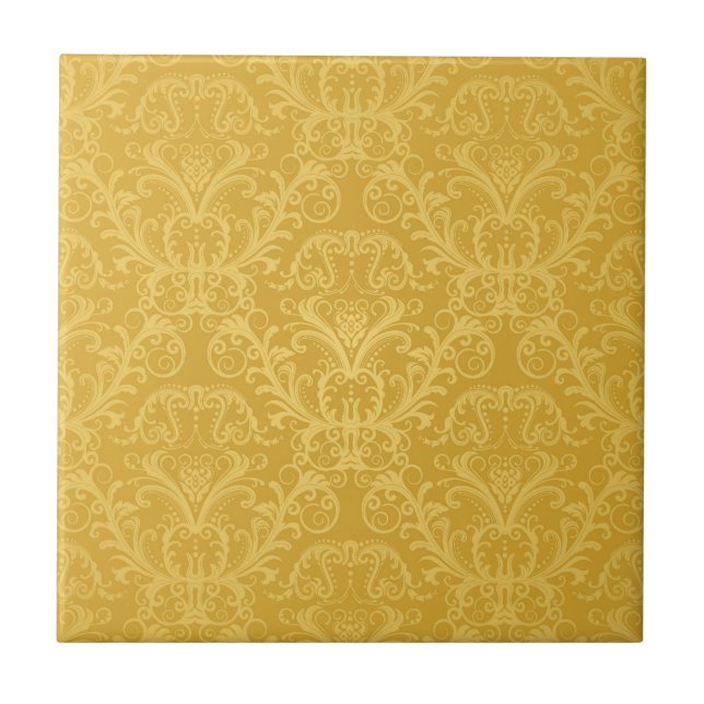 Luxury Golden Floral Wallpaper Tile (Front)