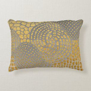Luxury, Golden Giraffe Print Skin Grey Background Decorative Cushion