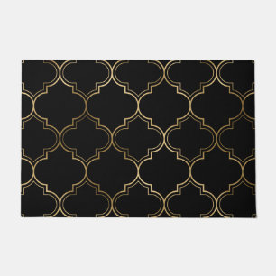 Luxury Golden Islamic Geometric Pattern Motifs Doormat