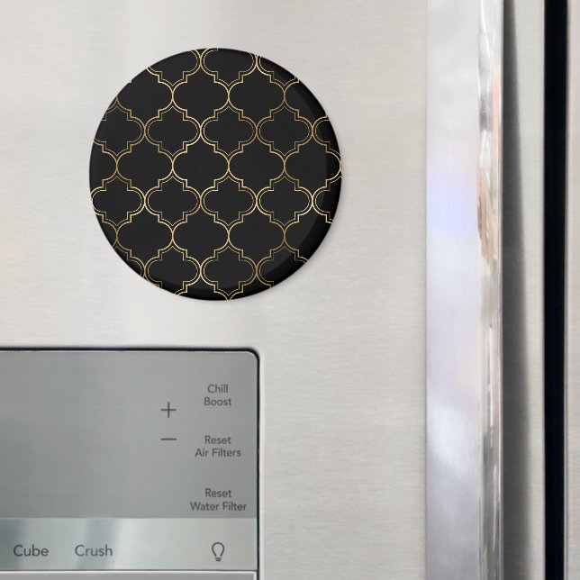 Luxury Golden Islamic Geometric Pattern Motifs Magnet (In Situ (Fridge))