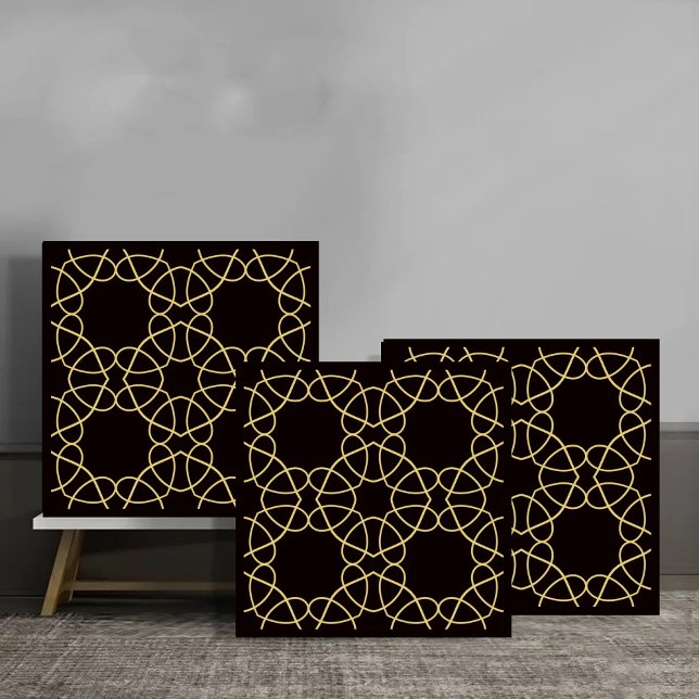 Luxury Golden Line Geometric Loop Pattern Tile (Creator Uploaded)