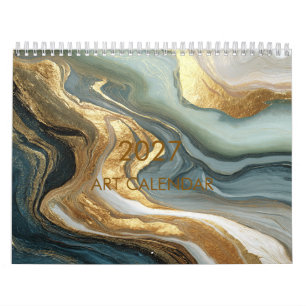 Luxury Golden Marble Canyon 3D Abstract Art Calendar