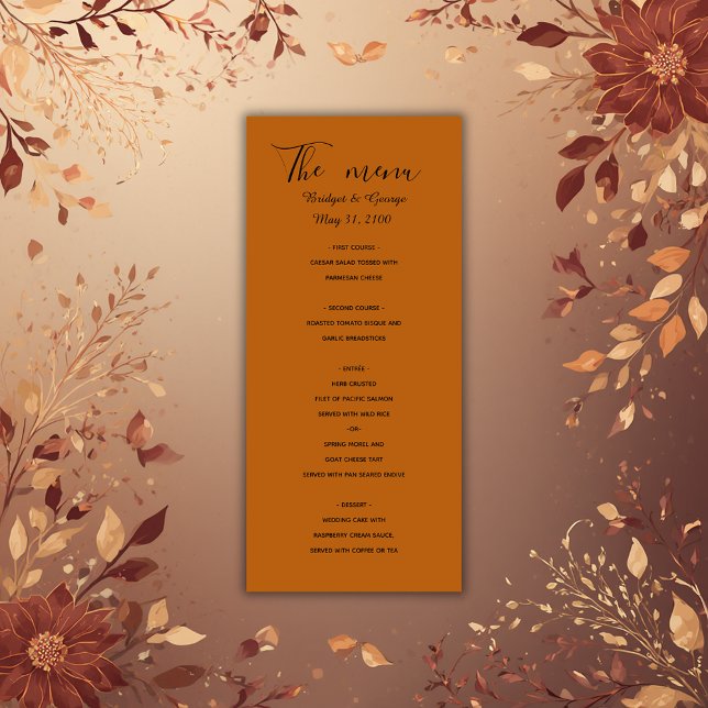 luxury golden minimal simple wedding  menu (Creator Uploaded)