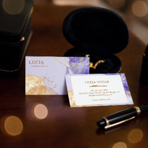 Luxury Golden Purple Universe Business Card