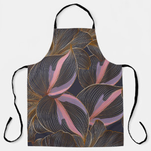 Luxury golden seamless floral background with trop apron