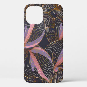 Luxury golden seamless floral background with trop iPhone 12 case