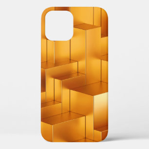 Luxury golden shapes geometric seamless pattern iPhone 12 case