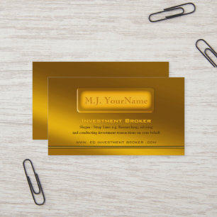 Luxury Golden Theme - Investment Broker Business Card