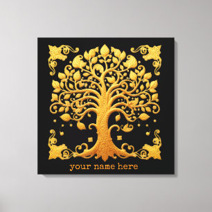 Luxury Golden Tree of Life Canvas Print