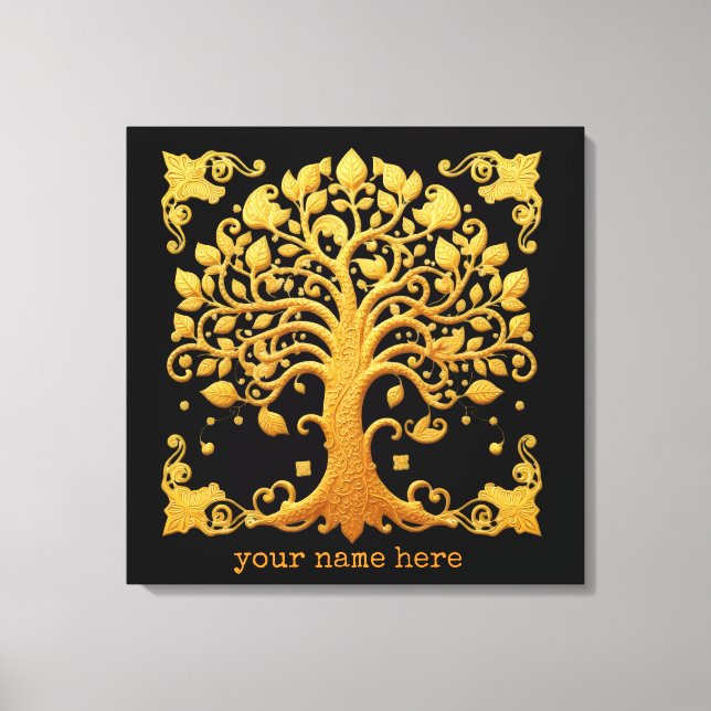Luxury Golden Tree of Life Canvas Print (Front)