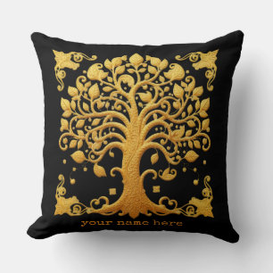 Luxury Golden Tree of Life Cushion
