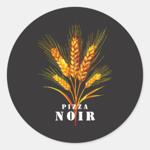 Luxury Golden Wheat Pizza Shop Classic Round Sticker