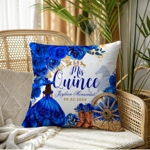 Luxury Gown Royal Blue Western Mis Quinceañera Cushion
