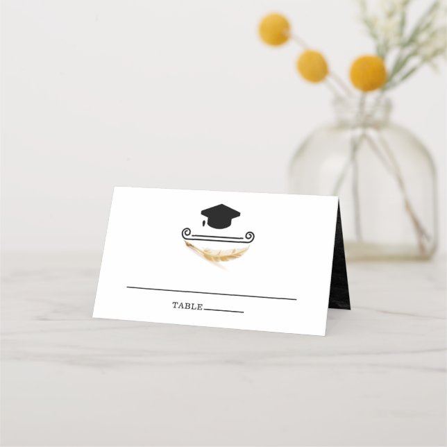 Luxury Graduation Party Retro Chalkboard Place Card (Front)