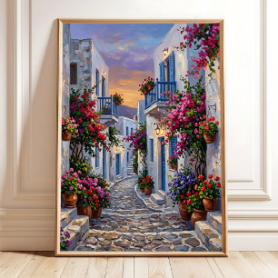 Luxury Greek Island Wall Art Canvas Print