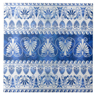 Luxury Greek Ornament Blue Gemstone and pearl Tile