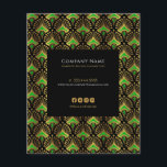 Luxury green and gold Art Deco Pattern<br><div class="desc">Luxury green and gold Art Deco pattern on a black background.</div>