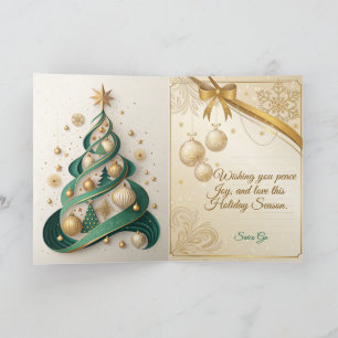 Luxury Green and Gold Christmas Card
