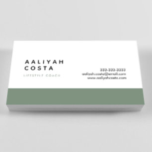 Luxury Green and White Lifestyle Coach Business Card