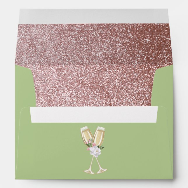 Luxury Green Champagne 30th Birthday Envelope (Back (Bottom))