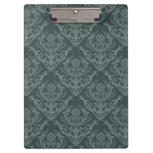Luxury green floral damask wallpaper clipboard