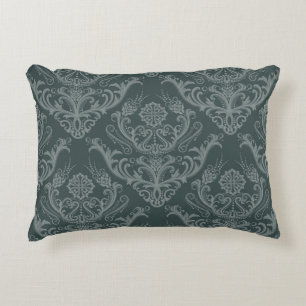 Luxury green floral damask wallpaper decorative cushion