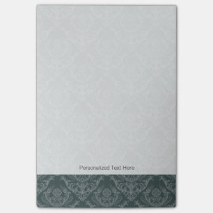 Luxury green floral damask wallpaper post-it notes
