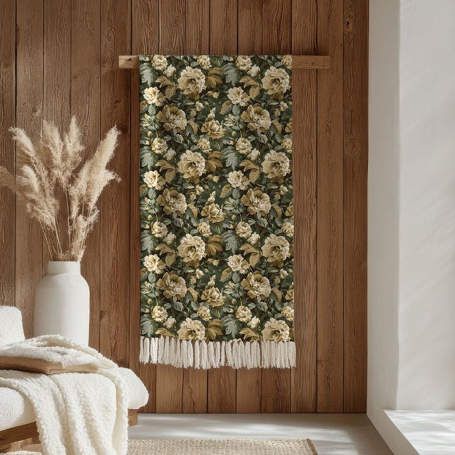 Luxury Green Gold Blanket Chic Pastel Foliage Art (Luxury Green Gold Blanket Chic Pastel Foliage Art)