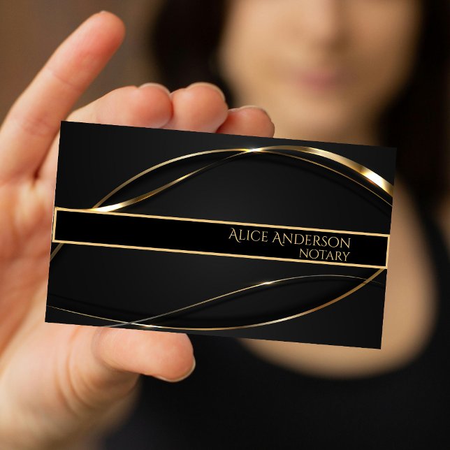 Luxury green gold elegant notary  Business Card (Creator Uploaded)