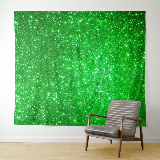 Luxury Green Gold Glitter Tapestry (In Situ (Horizontal))