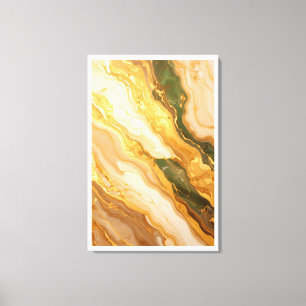 Luxury Green Gold Marble Wall Art Faux Canvas Prin